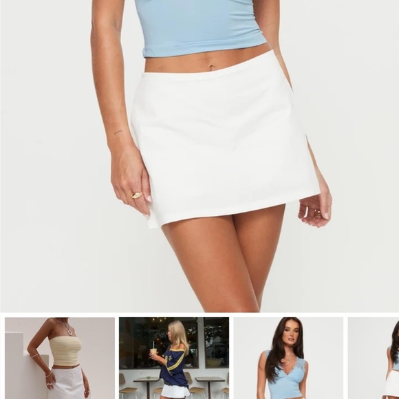 COPY - NWOT Princess Polly Gigi Asymmetrical White Mini Skort for Night Out - Picture 1 of 7